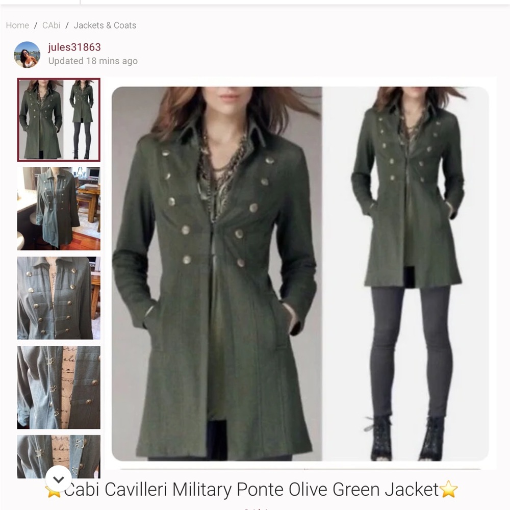 Cabi Cavilleri olive military jacket